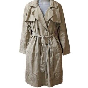 Popsugar Tan Belted Double-Breasted Trench Coat Large Classic Outerwear